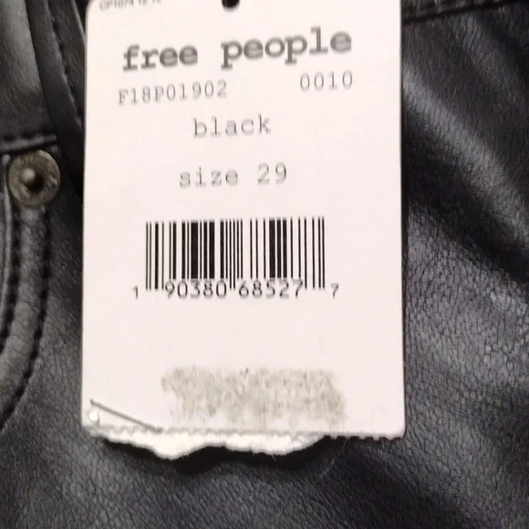 We the Free faux leather Zip up black pants size 29 pockets ankle High Rise
